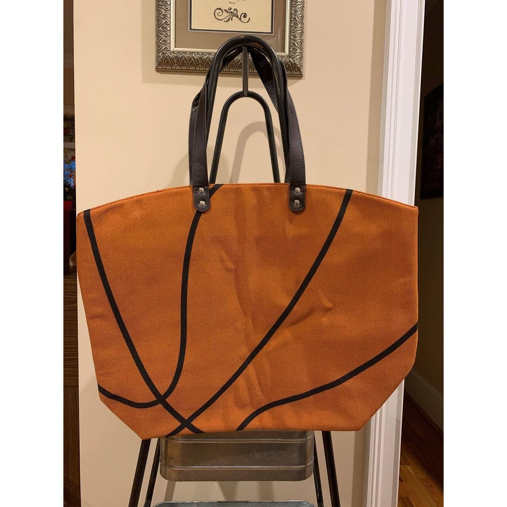 Basketball Tote Bag Women Large Orange New‎ Canvas Sports Bag 21"